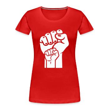 Poing 2 - T-shirt bio Premium Femme - rouge - Devant - Mia (176cm)