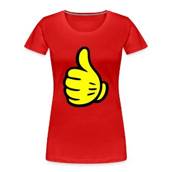 Hand Like Comic - Frauen Premium Bio T-Shirt - Rot - Vorne - Mia (176cm)