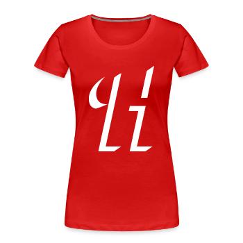 Buchstabe H - Frauen Premium Bio T-Shirt - Rot - Vorne - Mia (176cm)