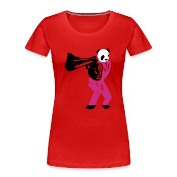 shooting panda - Frauen Premium Bio T-Shirt - Rot - Vorne - Mia (176cm)