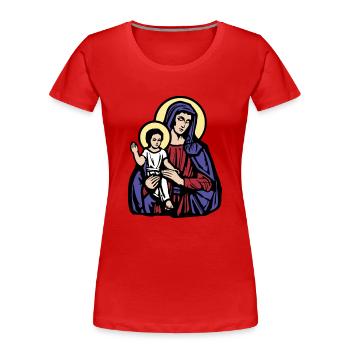 Maria und Jesus de - Frauen Premium Bio T-Shirt - Rot - Vorne - Mia (176cm)
