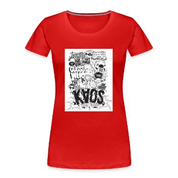 ChaosArtz - Frauen Premium Bio T-Shirt - Rot - Vorne - Mia (176cm)