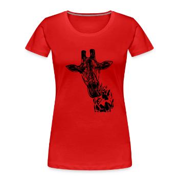 Vintage Vector Giraffe - Frauen Premium Bio T-Shirt - Rot - Vorne - Mia (176cm)