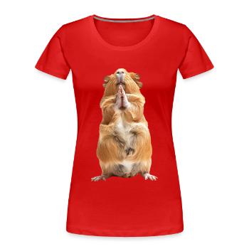 Meerschweinchen - Frauen Premium Bio T-Shirt - Rot - Vorne - Mia (176cm)