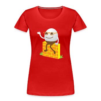 drôle mignon kawaii Humpty Dumpty - T-shirt bio Premium Femme - rouge - Devant - Mia (176cm)