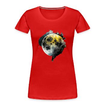 Gradient harmonique lunaire - T-shirt bio Premium Femme - rouge - Devant - Mia (176cm)