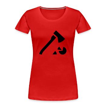 Couper du bois - T-shirt bio Premium Femme - rouge - Devant - Mia (176cm)
