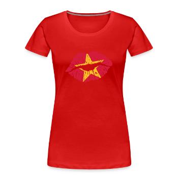 Kussmund (Vietnam) - Frauen Premium Bio T-Shirt - Rot - Vorne - Mia (176cm)