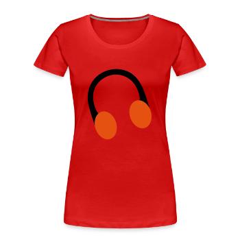 Retro-Over-Ear-Kopfhörer-Kopfhörer - Frauen Premium Bio T-Shirt - Rot - Vorne - Mia (176cm)