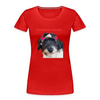 DOG Fashion Woche - Frauen Premium Bio T-Shirt - Rot - Vorne - Mia (176cm)