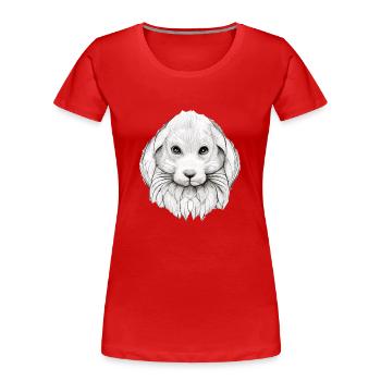 Rabbit in Comic Style - Women's Premium Organic T-Shirt - red - Front - Mia (176cm)
