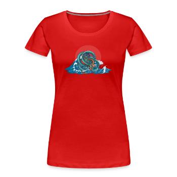 Japanischer Drachen China Asien - Frauen Premium Bio T-Shirt - Rot - Vorne - Mia (176cm)