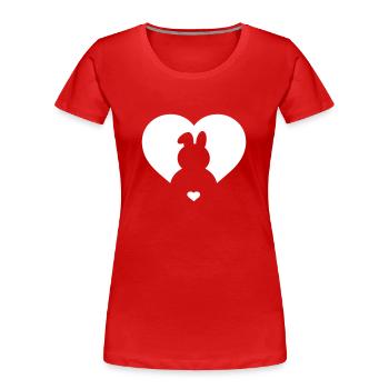 Heartbunny - Frauen Premium Bio T-Shirt - Rot - Vorne - Mia (176cm)
