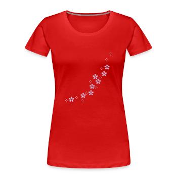 Blumen-Girlande / flower garland (1c) - Women's Premium Organic T-Shirt - red - Front - Mia (176cm)