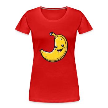 Lustige Banane Illustration - Frauen Premium Bio T-Shirt - Rot - Vorne - Mia (176cm)