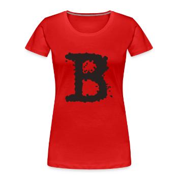 B - T-shirt bio Premium Femme - rouge - Devant - Mia (176cm)