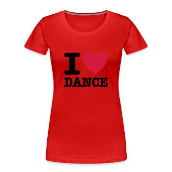 I love dance / I heart dance - Frauen Premium Bio T-Shirt - Rot - Vorne - Mia (176cm)