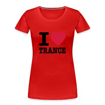 I love trance / I heart trance - Women's Premium Organic T-Shirt - red - Front - Mia (176cm)