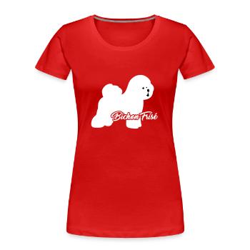 Bichon Frise - Frauen Premium Bio T-Shirt - Rot - Vorne - Mia (176cm)