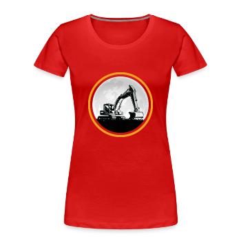 Bagger Baggerfahrer Baustelle Baggerschaufel - Frauen Premium Bio T-Shirt - Rot - Vorne - Mia (176cm)