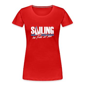 Navigation - T-shirt bio Premium Femme - rouge - Devant - Mia (176cm)