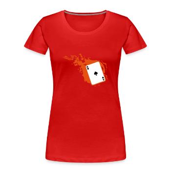 Karten-Poker-Karte als Flamm pique1 - Frauen Premium Bio T-Shirt - Rot - Vorne - Mia (176cm)