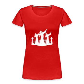 Dabbing Halloween Gespenster auf dem Friedhof - Frauen Premium Bio T-Shirt - Rot - Vorne - Mia (176cm)