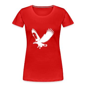 Aigle vers le haut avec d’énormes ailes dans le vent - T-shirt bio Premium Femme - rouge - Devant - Mia (176cm)