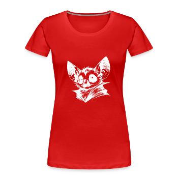 Creepy mignon chauve-souris bébé crayon croquis - T-shirt bio Premium Femme - rouge - Devant - Mia (176cm)