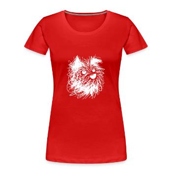 Chien abstrait croquis Lignes de griffonnage ludiques - T-shirt bio Premium Femme - rouge - Devant - Mia (176cm)