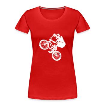 Vélo Saut Hobby BMX Cascadeur Fan - T-shirt bio Premium Femme - rouge - Devant - Mia (176cm)