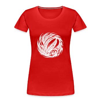 Symbole spirituel de la boule de plume d’oiseau - T-shirt bio Premium Femme - rouge - Devant - Mia (176cm)