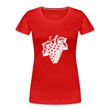 Dekoratives Traubenbündel im Retro-Stil - Frauen Premium Bio T-Shirt - Rot - Vorne - Mia (176cm)