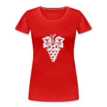 Klassisches Traubenbündel im Retro-Stil - Frauen Premium Bio T-Shirt - Rot - Vorne - Mia (176cm)
