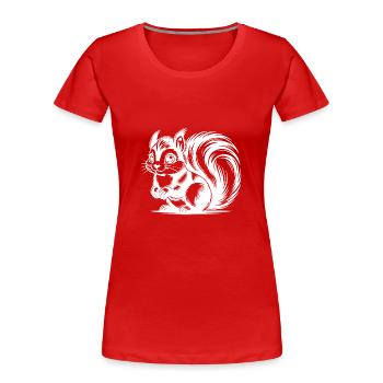 Mignon mignon écureuil Dessin - T-shirt bio Premium Femme - rouge - Devant - Mia (176cm)