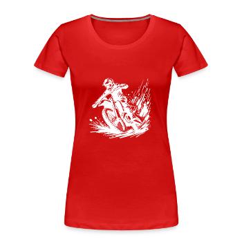 Pilote de motocross rapide dans la boue - T-shirt bio Premium Femme - rouge - Devant - Mia (176cm)