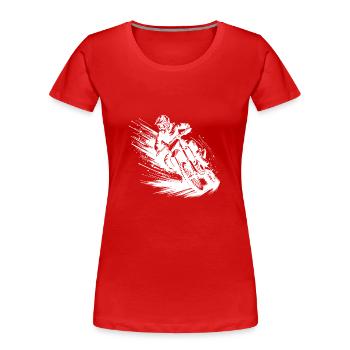 Pilote d’enduro avec puissance et vitesse - T-shirt bio Premium Femme - rouge - Devant - Mia (176cm)