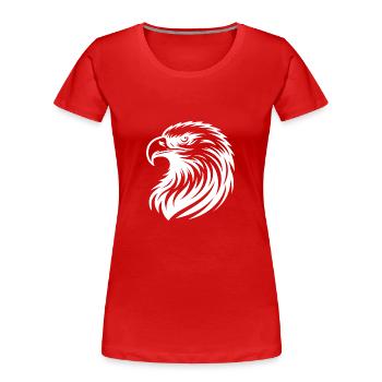 Majestätischer Adlerkopf mit detaillierten Linien - Frauen Premium Bio T-Shirt - Rot - Vorne - Mia (176cm)