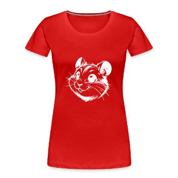 Lachender niedlicher Hamster zum Verlieben - Frauen Premium Bio T-Shirt - Rot - Vorne - Mia (176cm)