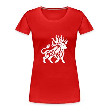 Style de tatouage élégant Wild Burning Bull - T-shirt bio Premium Femme - rouge - Devant - Mia (176cm)