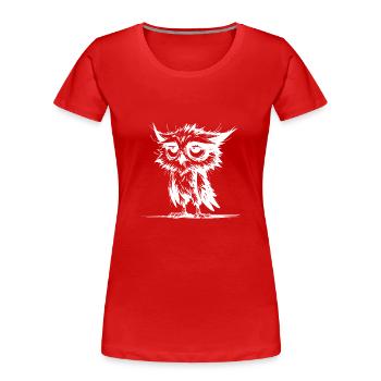 Sleepy owl and grumpy night watchwoman - Women's Premium Organic T-Shirt - red - Front - Mia (176cm)