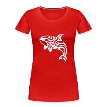 Style de tatouage tribal élégant Orca - T-shirt bio Premium Femme - rouge - Devant - Mia (176cm)