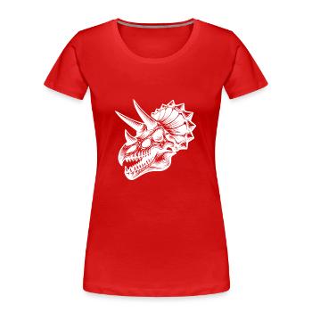 Triceratops - Dinosaurier Kopf Skizze - Frauen Premium Bio T-Shirt - Rot - Vorne - Mia (176cm)