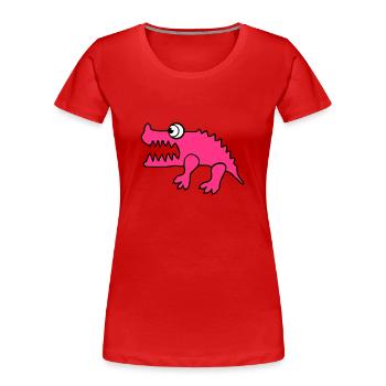 Crocodile (changement de couleur individuelle) - T-shirt bio Premium Femme - rouge - Devant - Mia (176cm)