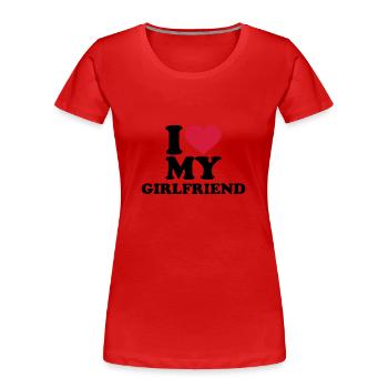 I love my girlfriend - Frauen Premium Bio T-Shirt - Rot - Vorne - Mia (176cm)