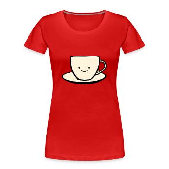 Süße Kaffeetasse Kaffee Liebhaber - Frauen Premium Bio T-Shirt - Rot - Vorne - Mia (176cm)