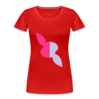 Zwei Hälften Kopf Hase, eine Hälfte verdreht - Frauen Premium Bio T-Shirt - Rot - Vorne - Mia (176cm)