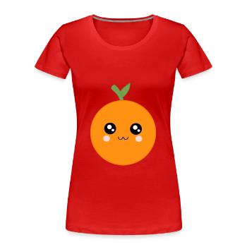 Kawaii Oranges Kawaii Fruits Kawaii Fruit - T-shirt bio Premium Femme - rouge - Devant - Mia (176cm)
