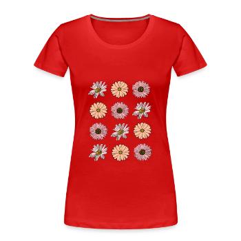 Blume pastell Blume Blumen pastell Blumen flieder - Frauen Premium Bio T-Shirt - Rot - Vorne - Mia (176cm)