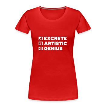 Funny Art Painter Artistic Genius Drawing Artist - Women's Premium Organic T-Shirt - red - Front - Mia (176cm)